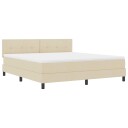  Boksmadrass Med Madrass Krem 180x200 cm Stoff