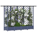vidaXL Hevet Bed med Trellis og Tak Grå 202,5 x 40 x 121 cm PP