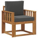 vidaXL Utesofa Solid akasietre og polyester Naturlig