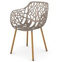 Fast Forest Stol med armlener Iroko/Pearly Gold