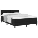  Box Spring Seng med Madrass Svart 140x190 cm Stoff