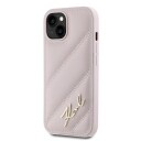 Karl Lagerfeld Klhcp14spqdsmgp Iphone 14/15/13 6.1" Rosa/Rosa Hardcase Diagonal Quilted Script