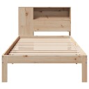  Seng med bokhylle uten madrass 75x190 cm heltre furu 3322534