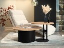 Lorvyn Sett med bord rundt 58/75 cm - Svart, natur
