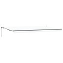 Manuell Uttrekkbar Markise Hvit 600x350 cm  Markise Erstatningsstoff for 6x3,5 m ramme hvit