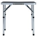 Sammenleggbart campingbord grå aluminium 60x45 cm