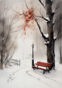 The Red Bench Plakat Plakat / 70x100cm