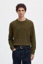 Selected Slmross Ls Knit Structure Crew Neck Noos   Khaki green   M