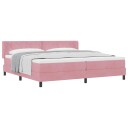  Boksfjær Seng med madrass Rosa 200 x 200 cm Polyester