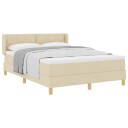  Box Spring Seng med Madrass Krem 160x200 cm Stoff