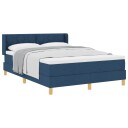  Box Spring Seng med Madrass Blå 140x200 cm Stoff