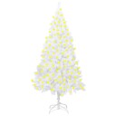vidaXL Kunstig juletre med LED og tykke grener hvit 210 cm