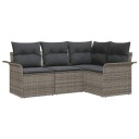 vidaXL Hagesofa Set 4 stk. Grå polyrotting