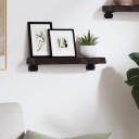 vidaXL Vegghylle m?rkegr? 40x10x4 cm behandlet heltre eik