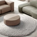 Rundt teppe   Combarro Solid Cotton Shaggy krem Størrelse: Ø 160 cm