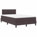  Sengeboks med madrass & LED Mørk Brun 120x190 cm Stoff