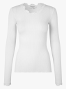Rosemunde Babette Silk Long Sleeve Lace T shirt Hvit XS