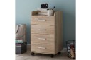 Rullecontainer Wohnling 4 skuffer med hjul oppbevaringsbrett foliert sponplate moderne stil Sonoma   Sonoma