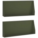 vidaXL Støttemur 2 stk. 100 x 12 x 50 cm Stål Olivengrønn