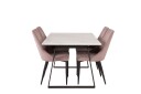 Venture Home Estelle Spisegruppe 140 cm Rektangulær med 4 Leone Stoler Sort