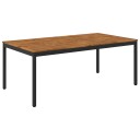 vidaXL Hage middagsbord Naturlig og svart 196 x 100,5 x 75 cm