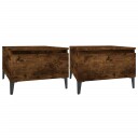  Sidebord 2 stk røkt eik 50x46x35 cm konstruert tre 8720845668723