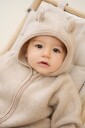 Huttelihut Camel Melange Pram Suit Ears Wool Fleece S 86