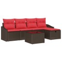 vidaXL Sofa sett med pute med lagring Brun polyrotting