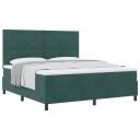  Box Spring Seng med Madrass Mørkegrønn Super King Fløyel