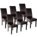 tectake 6 spisestuestoler ergonomisk - brun