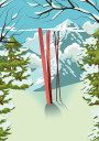 Mountain Top Skiing Plakat Plakat / 30x40cm