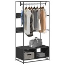 Garderobe svart 90x50x180 cm konstruert tre 8721102843532