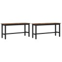 vidaXL Spisebenk 2 pcs Røkt eik 100 x 32,5 x 48,5 cm