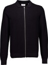 Lindbergh Structure L/S Polo Zip Cardigan   BLACK   M