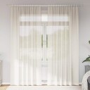  Voilegardiner med fanetopp 2 stk krem 8721158552846