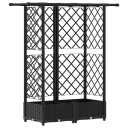 vidaXL Hevet Bed med Trellis og Tak Svart 124 x 40 x 121 cm PP