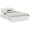  Sengestamme med hodegjerde Hvit 140 x 190 cm Massiv furu
