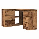 Hjørneskrivebord gammelt tre 145x100x76 cm konstruert tre
