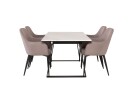 Venture Home Estelle Matgruppe 140 cm Rektangulær med 4 Comfort stoler Sort