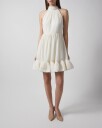 By Malina - Kjole Fern Halterneck Ruffled Mini Dress - Hvit