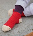 Melton Block Colour Socks   POINSETTIA   23/26