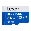 Lexar BLUE PLUS - flash memory card - 64 GB - microSDXC UHS-I