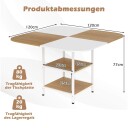 Spisebord med hyller – firkantet flerfarget 4 seter