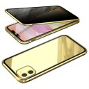 iPhone 11 Magnetisk Deksel med Personvernherdet Glass Gull