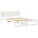  Sengestamme Hvit Massivt furutre 160 x 200 cm Holdbar Moderne