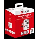 SKROSS MUV Verdensadapter med 2 USB-porter Ujordet Hvit