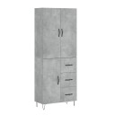 vidaXL Highboard betong grå 69,5x34x180 cm konstruert tre 8720845475154