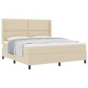  Box Spring Seng med Madrass Krem 180x200 cm Stoff