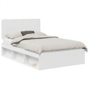  Sengestamme med hodegjerde Hvit 120 x 200 cm Massiv furu