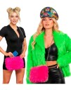 Rosa Skulderveske i Plysj 80's Party 27734